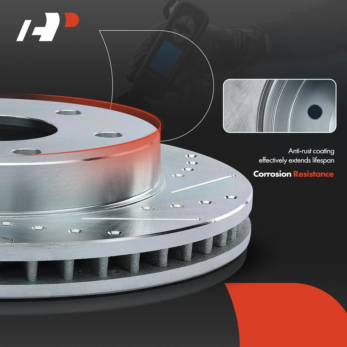 Front Drilled Brake Rotors for Ford F-150, F-250 (2000–2003)