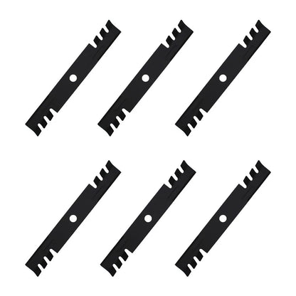 Set of 6 Toothed Mulching Mower Blades for Exmark (18" X 15/16")