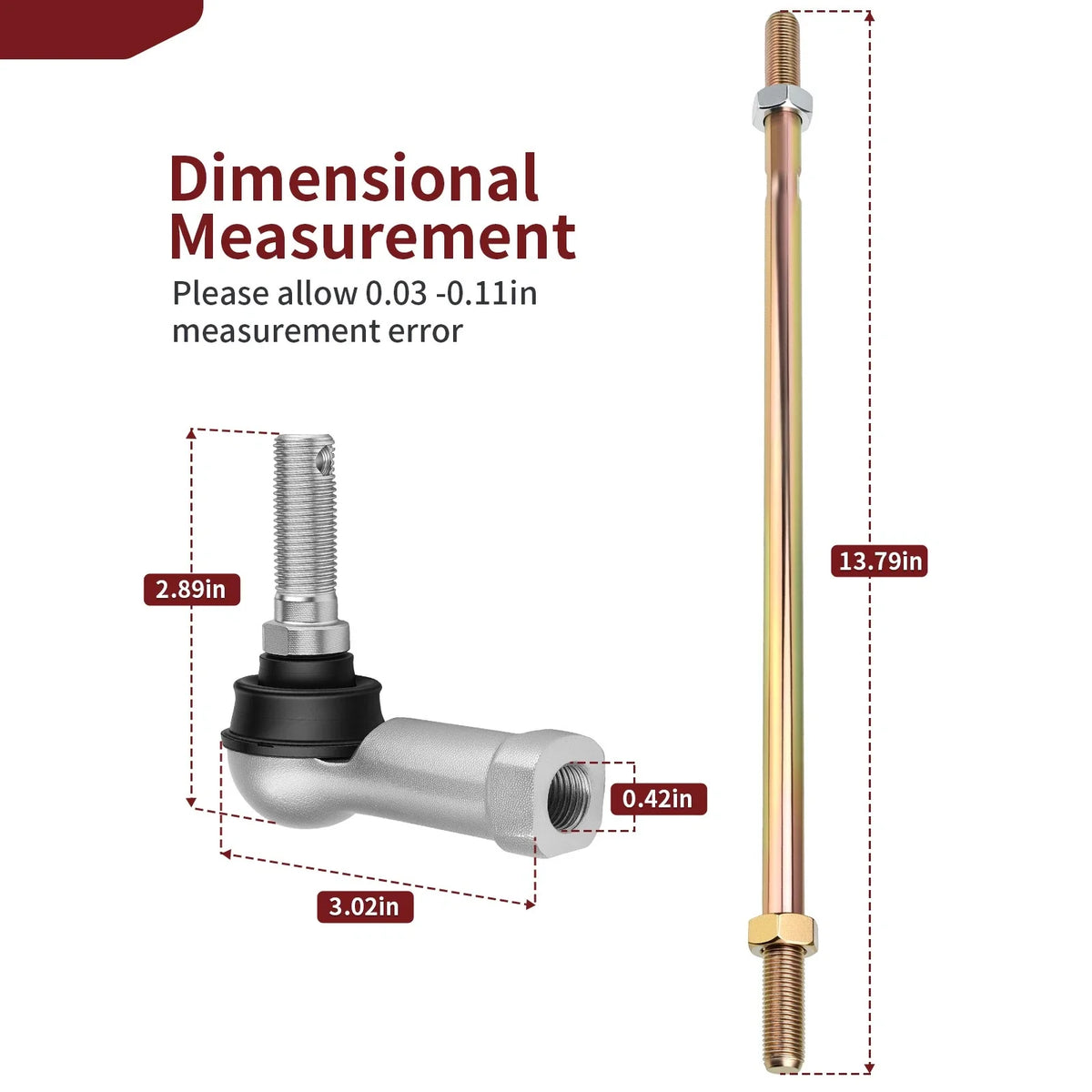 Set of 2 Tie Rods & Ball Joints for Can-Am Outlander L 570 (2016–2022)