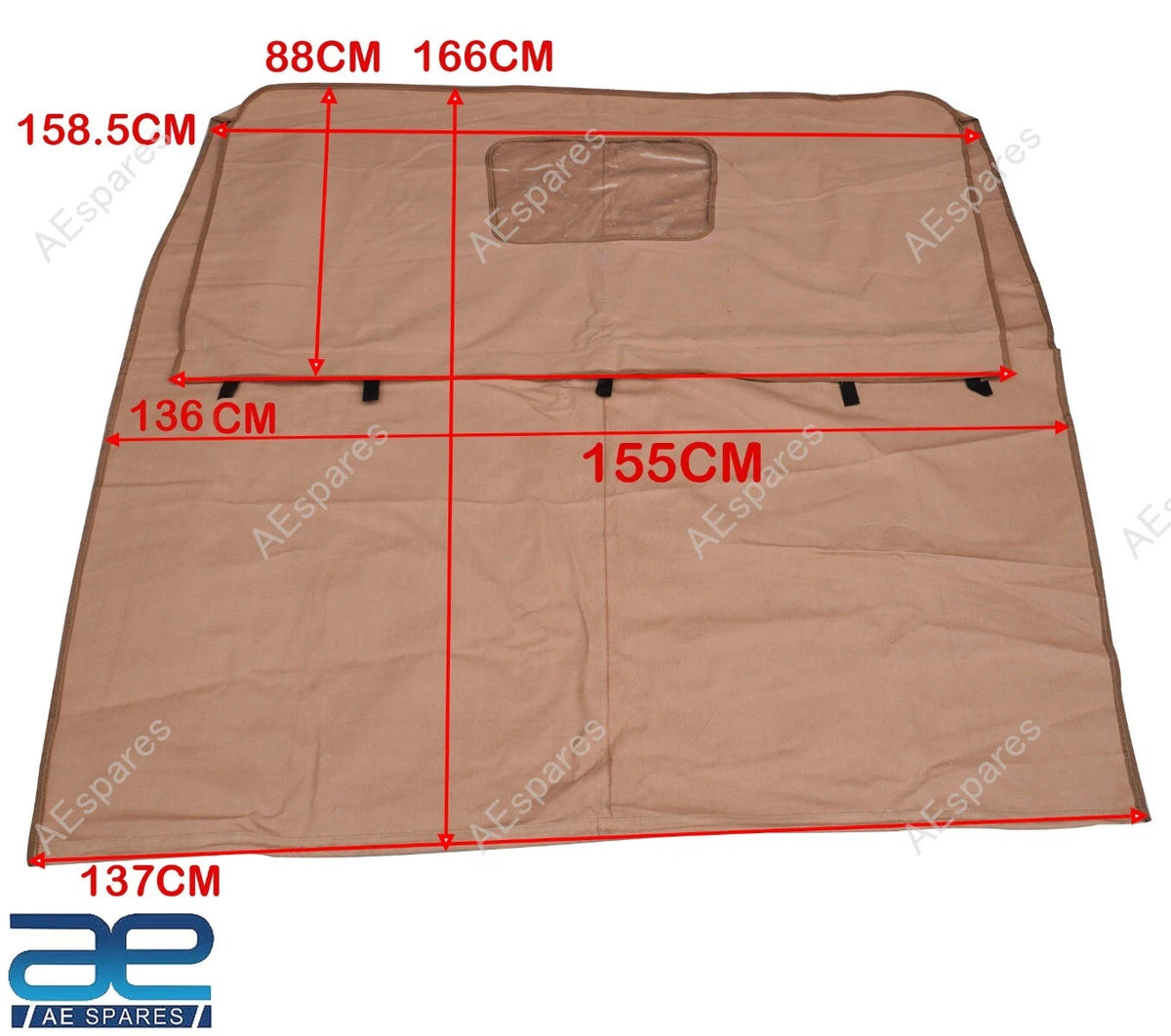 Canvas Soft Top for Jeep CJ2A CJ3A (1945–1953) - Camel Color