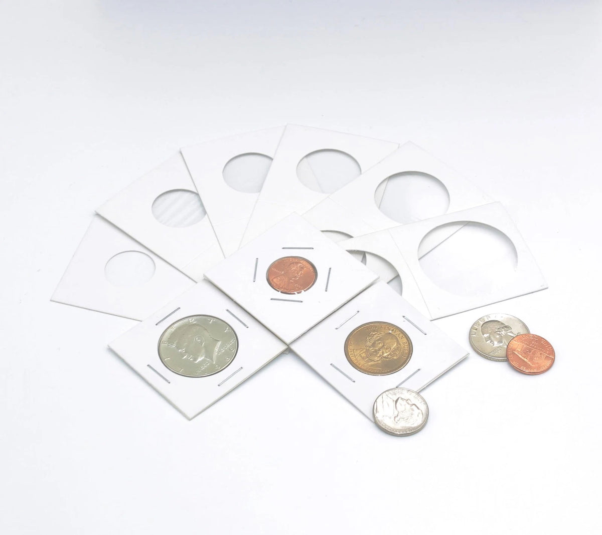 600PCS Coin Flips Cardboard Holders for Collectors (2x2 Sizes)