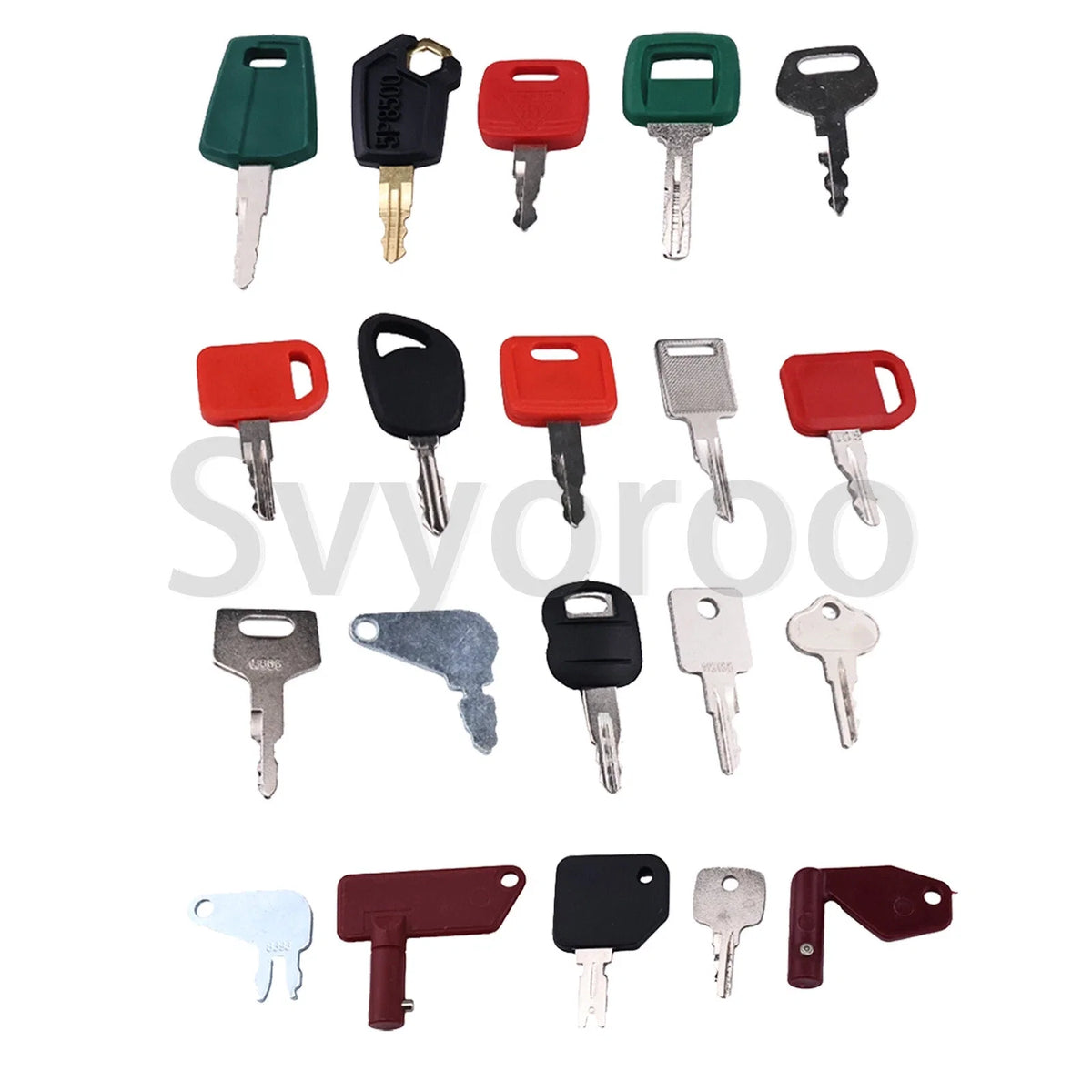 Set of 20 Keys for Case, Cat, Komatsu, Bobcat Heavy Equipment
