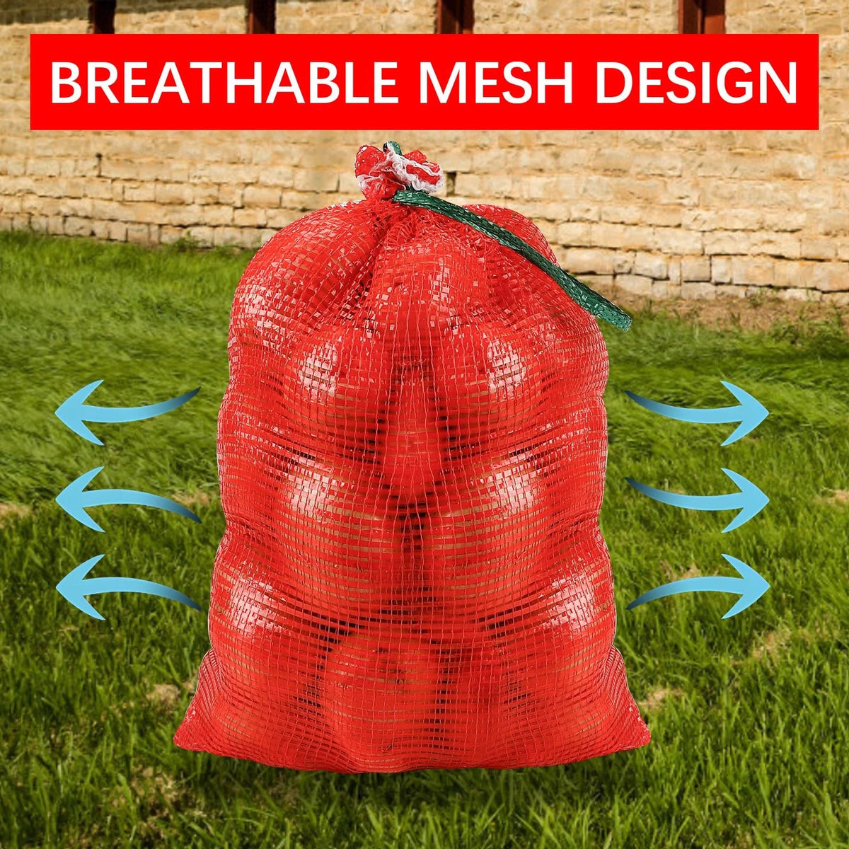 16 Pack Red Mesh Onion Bags for Various Uses (20x14in)