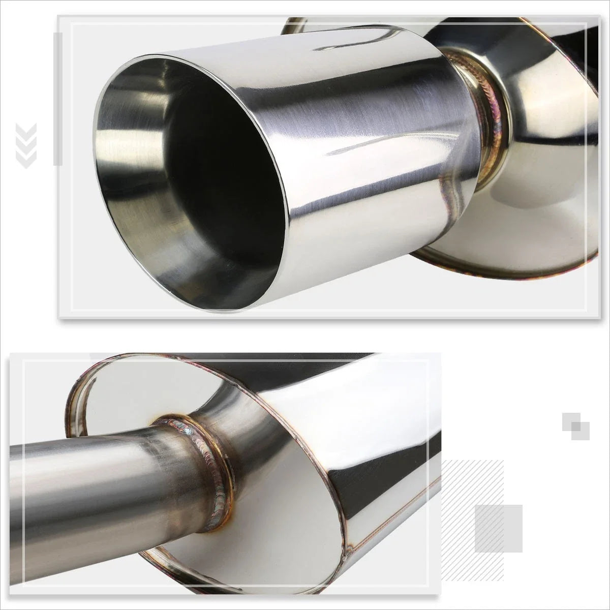 4" Rolled Oval Muffler Tip for Chevy Cobalt 2.2 (2005–2010)