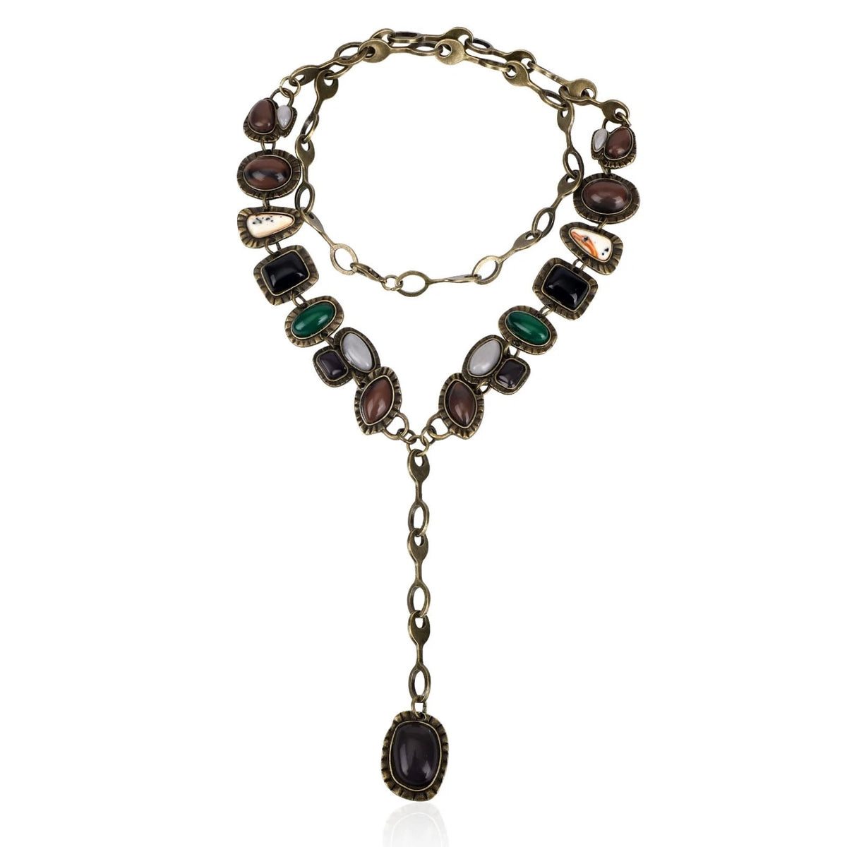 Y-Shaped Retro Stone Necklace for Mikovivi (71.5cm/28.15in)