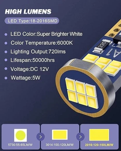 10X T10 LED License Plate Light Bulbs 6000K for (147, 152, 158)