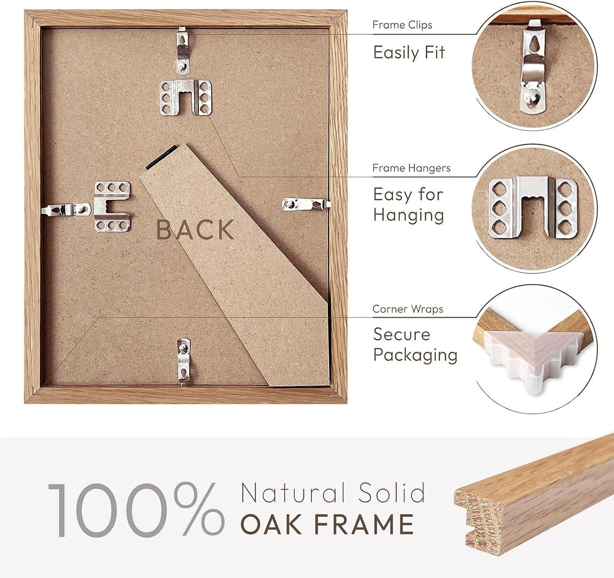 8.5x11 Picture Frame for Solid Oak Wood (No Part Numbers)
