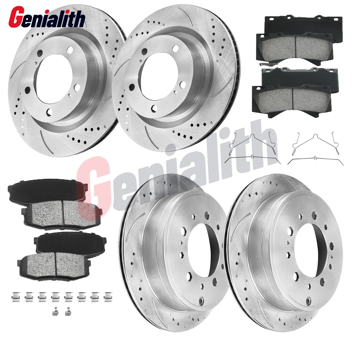 Front Rear Brake Rotors Pads for Lexus LX570 (2016–2021) Toyota Tundra (2007–2021)