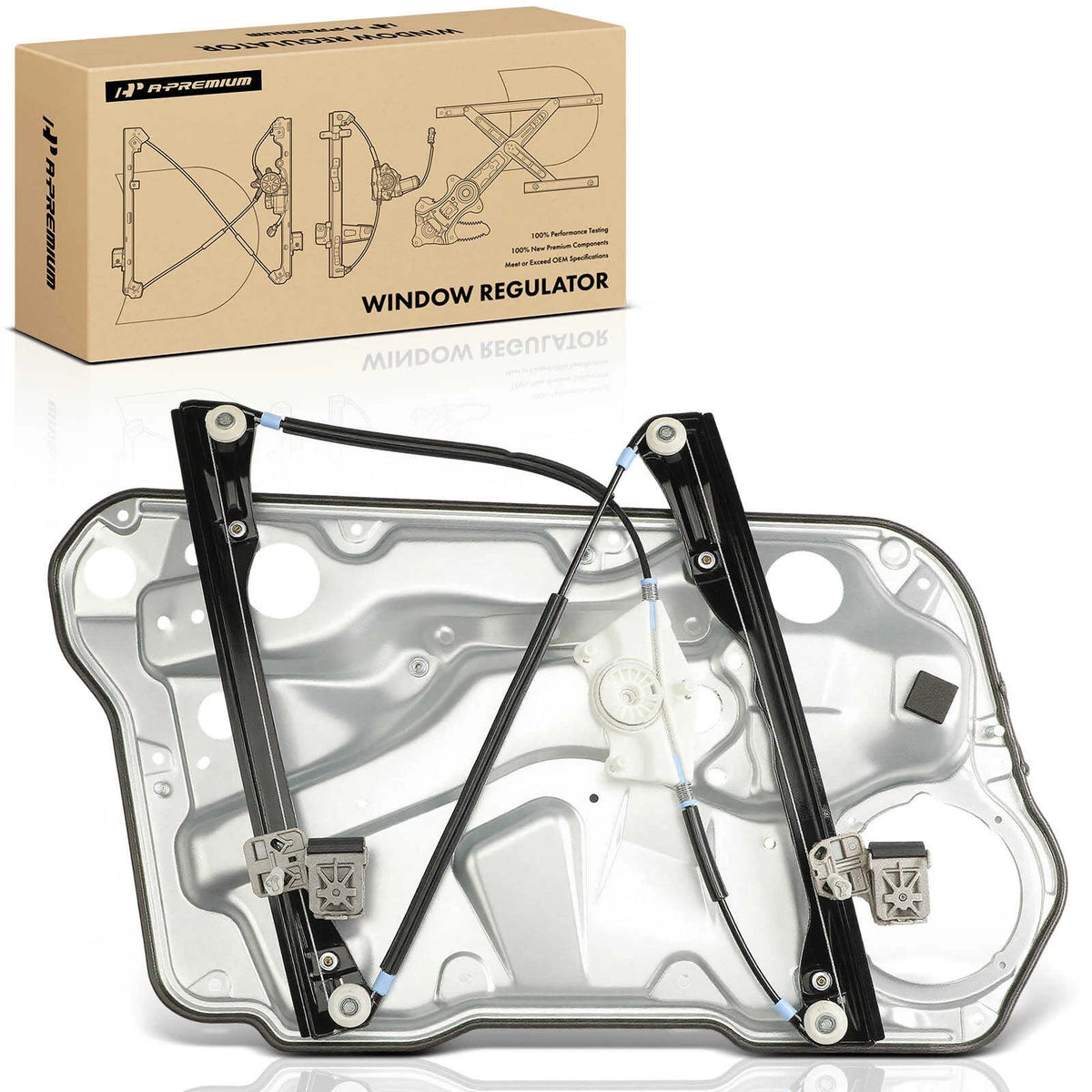 Front Power Window Regulator with Panel for Volkswagen Jetta Golf (1999–2005) 740-925, 1J4837462, 1J4837730BF