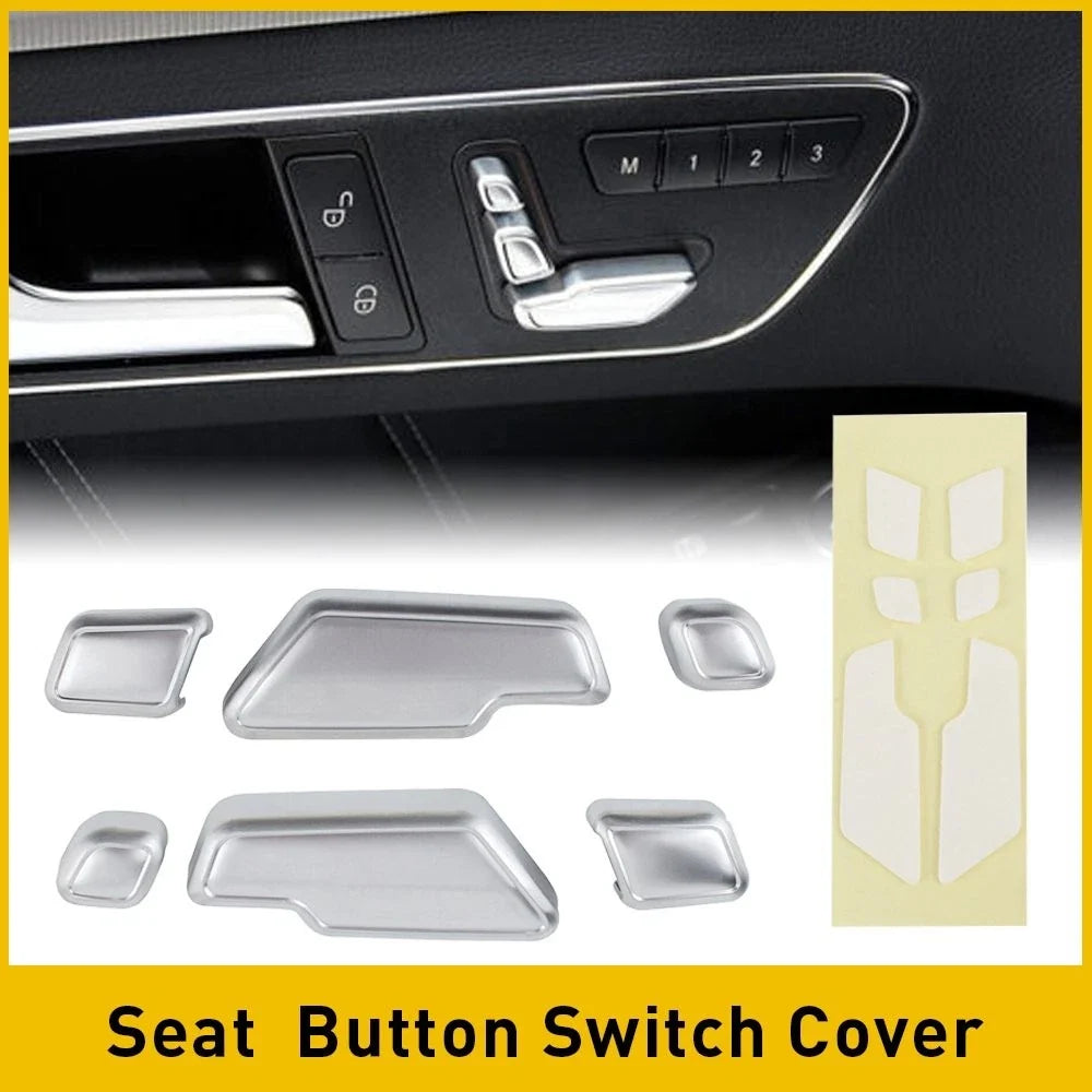 Chrome Door Seat Adjust Button Switch Trim Cover for Mercedes-Benz W212 (2009–2016)