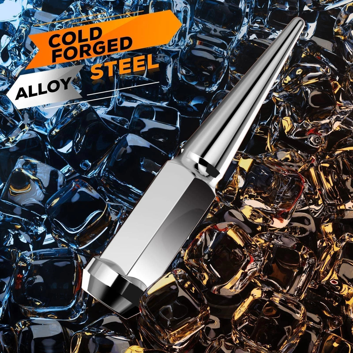 14mm x 1.5 Chrome Closed End Wheel Spike Lug Nuts for Chevy Silverado