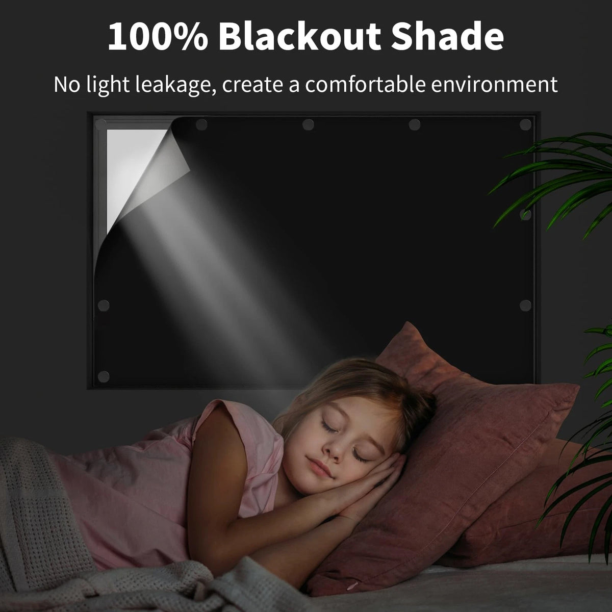 Magnetic Blackout Window Cover for Universal Fit (57"W x 39"L) - Black