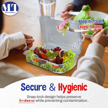 Pack of 350 Plastic Salad Containers with Lids 9" x 6.75" x 3"
