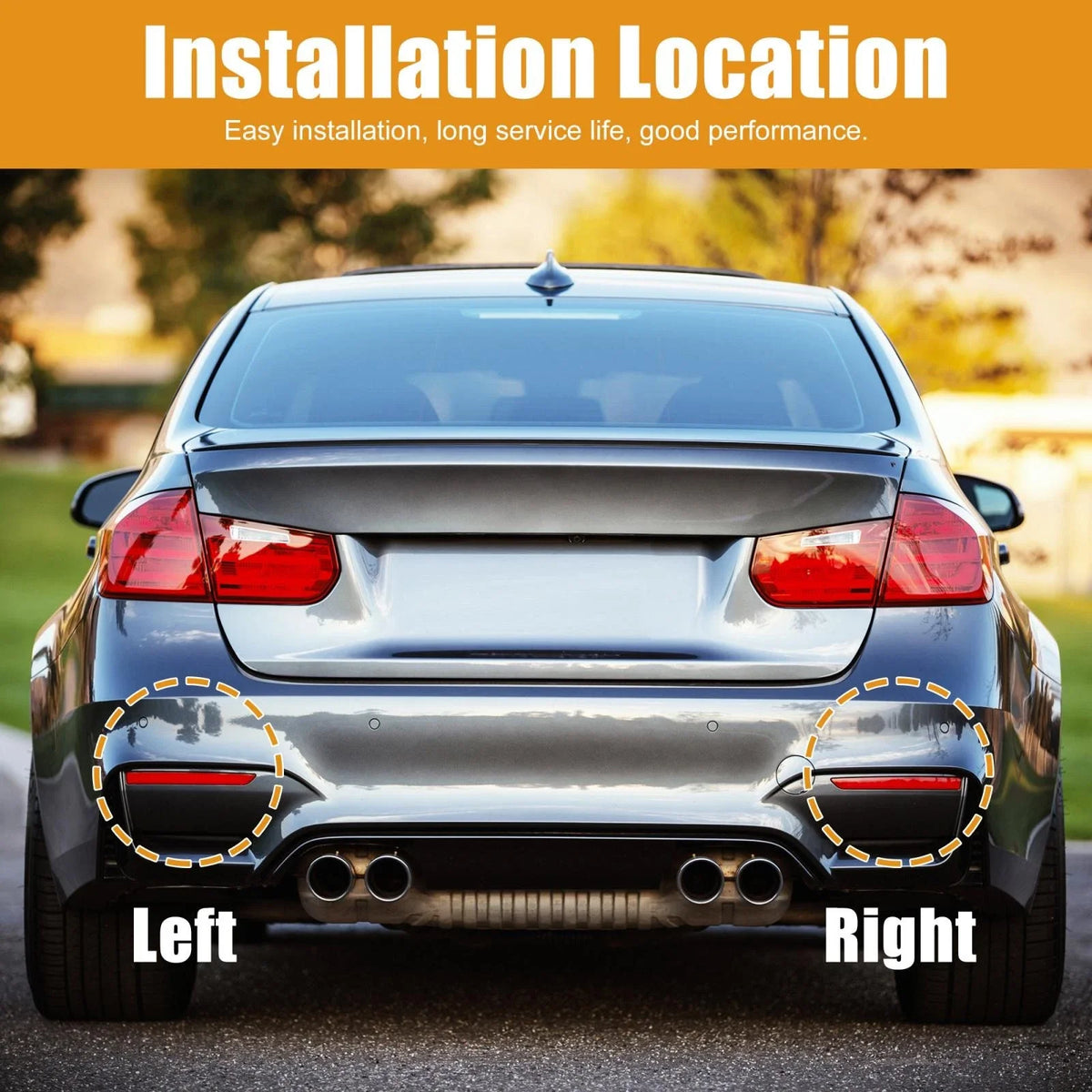 2X Rear Bumper Reflectors for BMW X3 (63147162217, 63147162218)