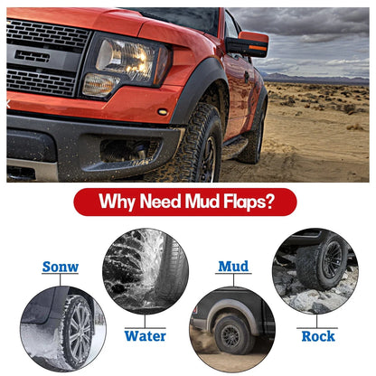 Set of 4 Splash Guards Mud Flaps for Ford F-450 SD (1999–2010) w/o Fender Flare