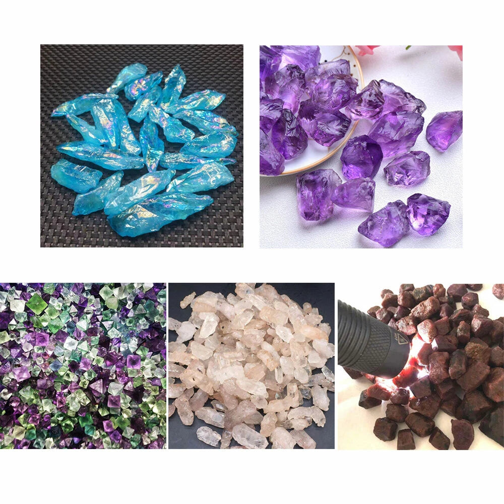 100G Lot Natural Amethyst Corundum Titanium Quartz Fluorite