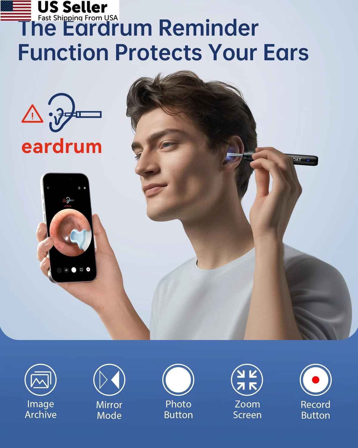 Ear Wax Removal Tool Camera with 1296P for Ear Cleaning