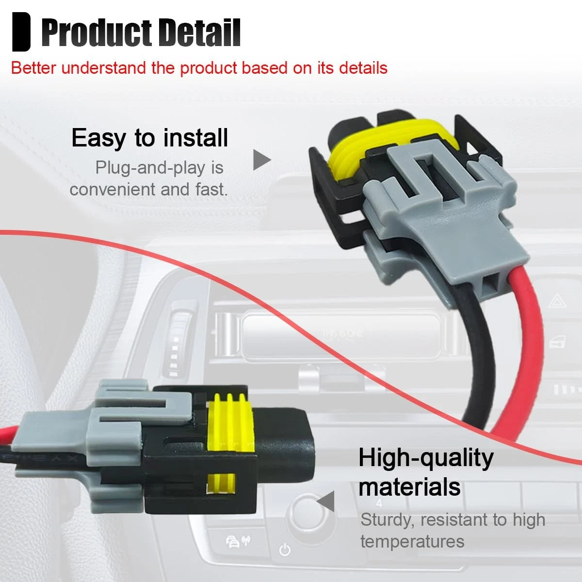 H8 H9 H11 Fog Light Harness Connector for Vehicle (1PC)