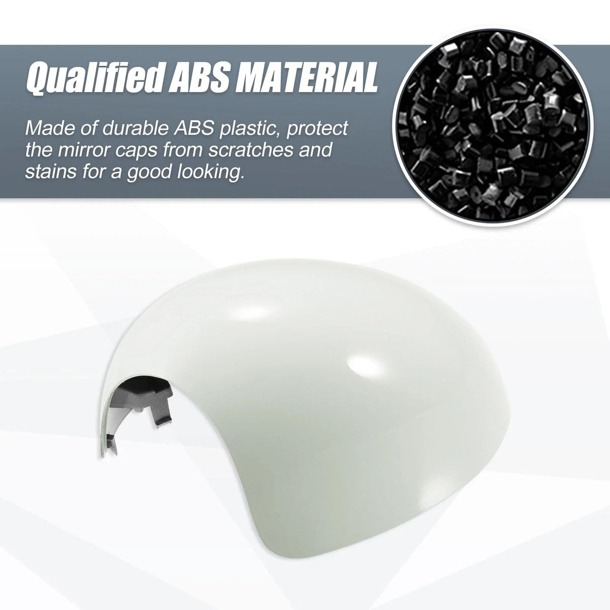 Pair Rearview Mirror Cover Cap White for BMW Mini Clubman R55 R57
