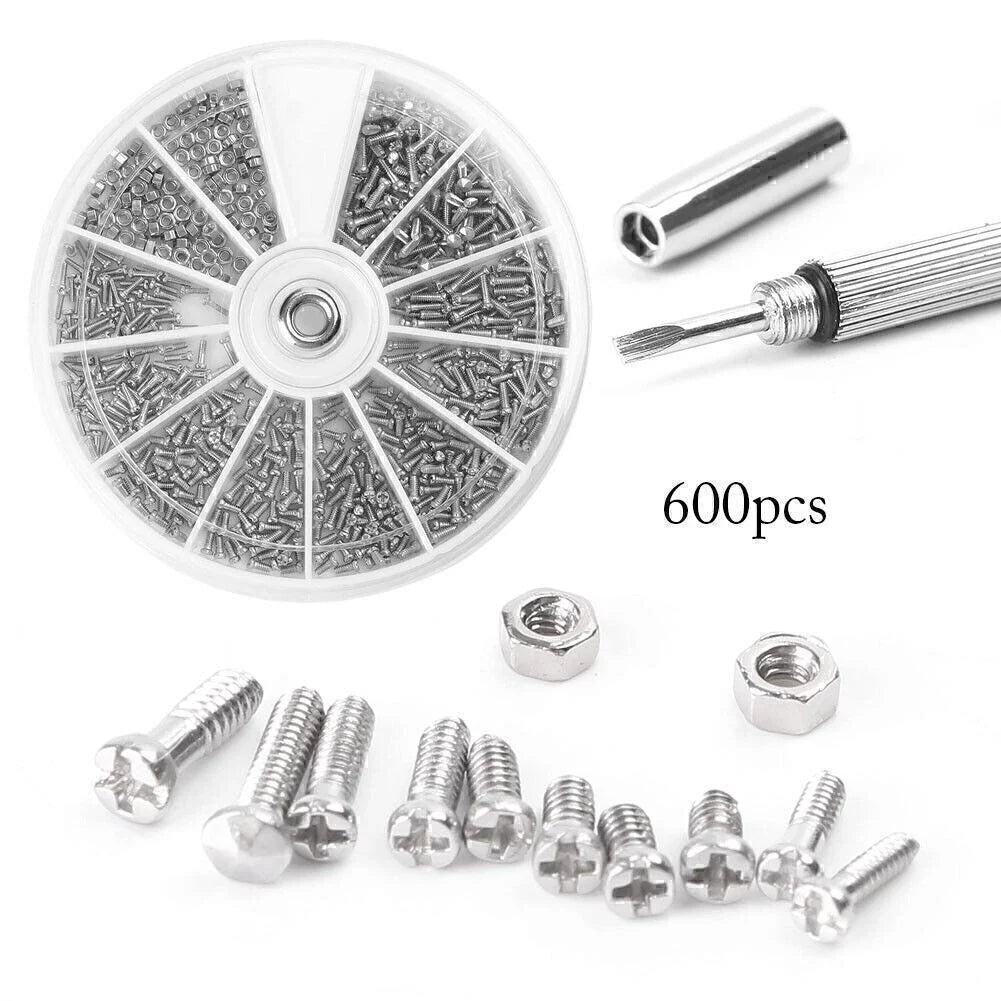 600PCS Screw Nuts Assortment Kit M1/M1.2/M1.4/M2.5 for Automotive (All Years)