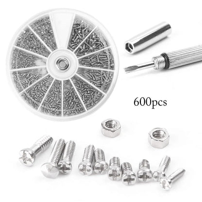 600PCS Screw Nuts Assortment Kit M1/M1.2/M1.4/M2.5 for Automotive (All Years)