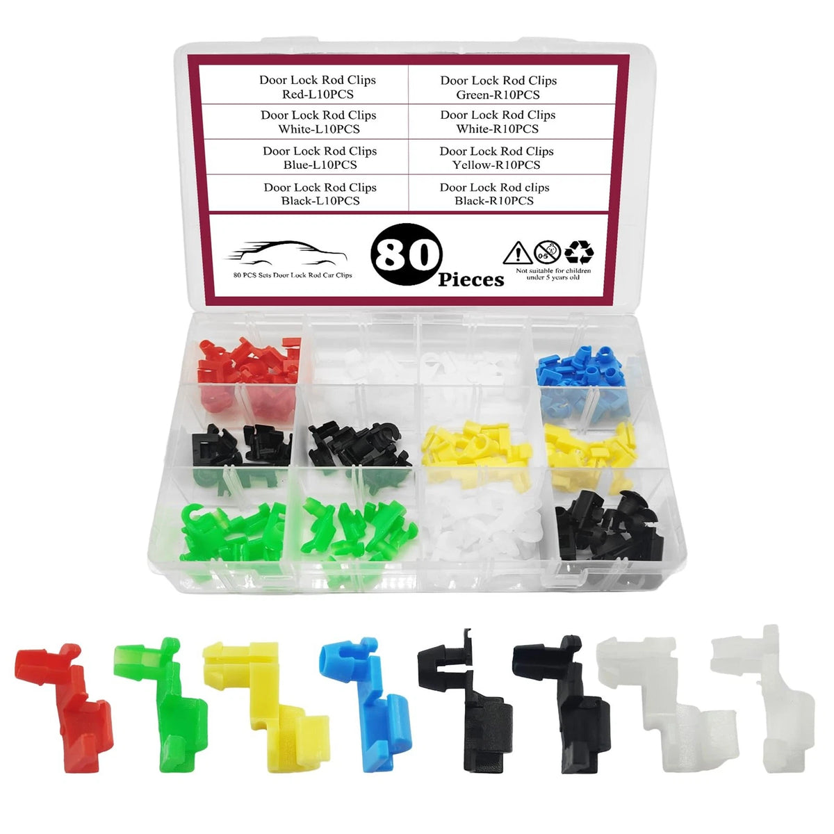 80PCS Door Lock Set for Automotive Applications (Various Colors)