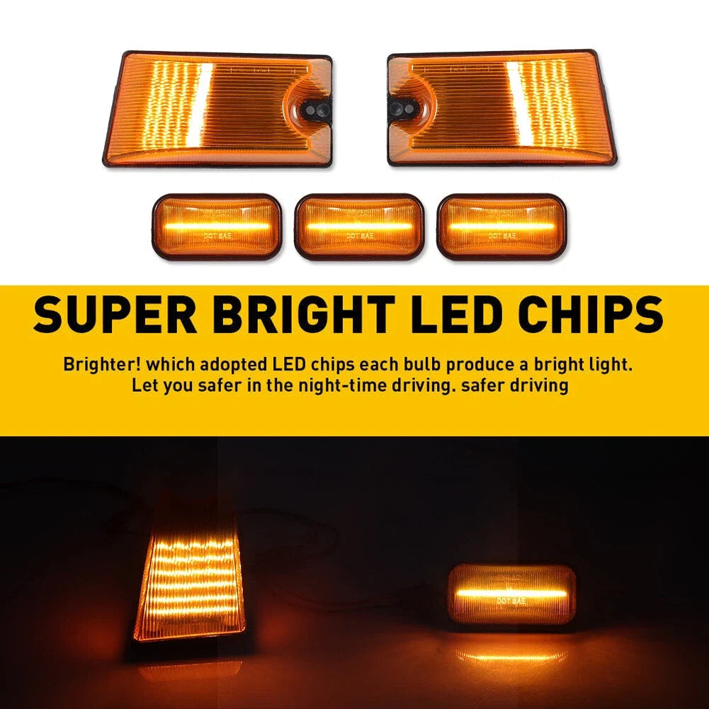 10X Amber & Red LED Cab Roof Marker Lights for Hummer H2 SUT (2003–2009)