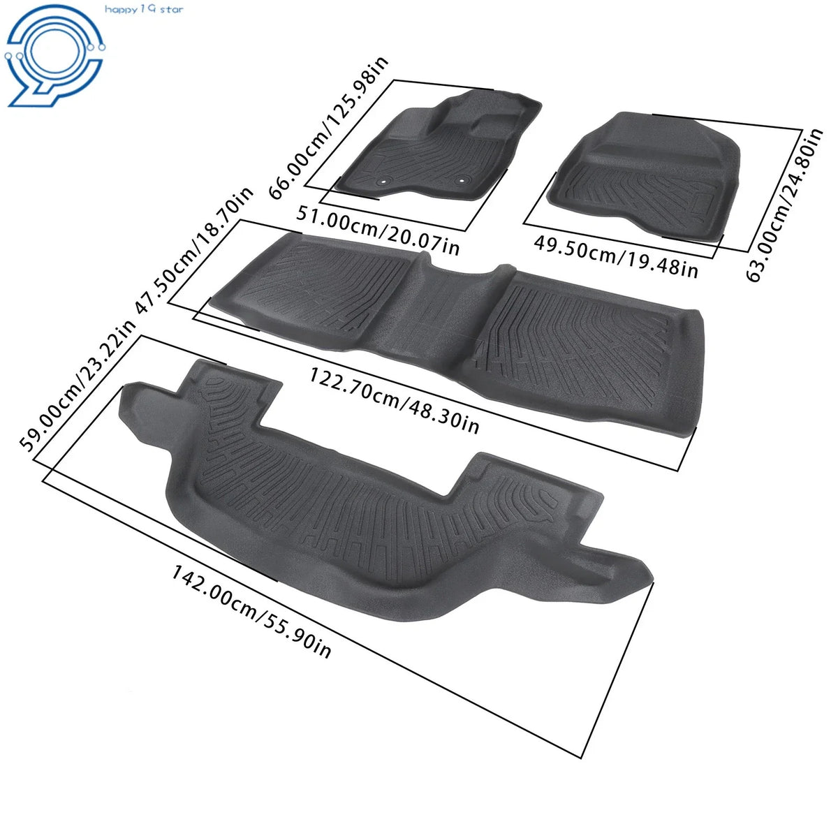 Set of 4 All Weather Floor Mats Liners for Ford Explorer (2011–2014)