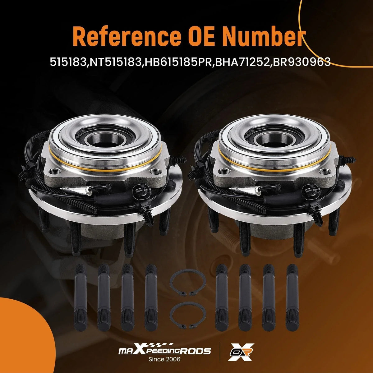 Front Wheel Hub Units Pair for Ford F-250 F-350 Super Duty 4WD (2017–2022) 515183