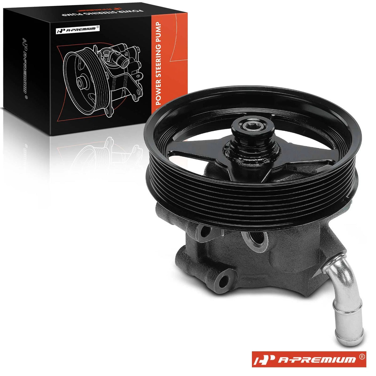 Power Steering Pump with Pulley for Ford F-250 Super Duty (2003–2004) 3C3Z3A674AARM, STP102RM