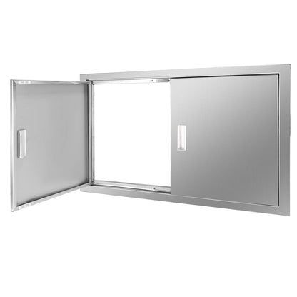Double Access Door for Outdoor Kitchen (33W x 22H Inch, Stainless Steel)