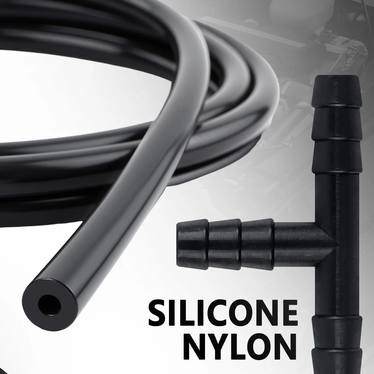6X 5Ft Silicone Vacuum Hose Kit with 64 Connectors for Universal Use