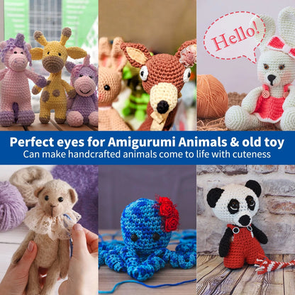 100 Pcs 6mm Safety Eyes for Amigurumi Crochet Dolls