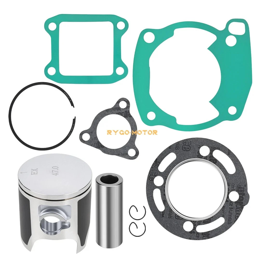 Top End Piston Kit w/ Ring Gaskets Size B 47mm for Honda CR80R (1986–1991)