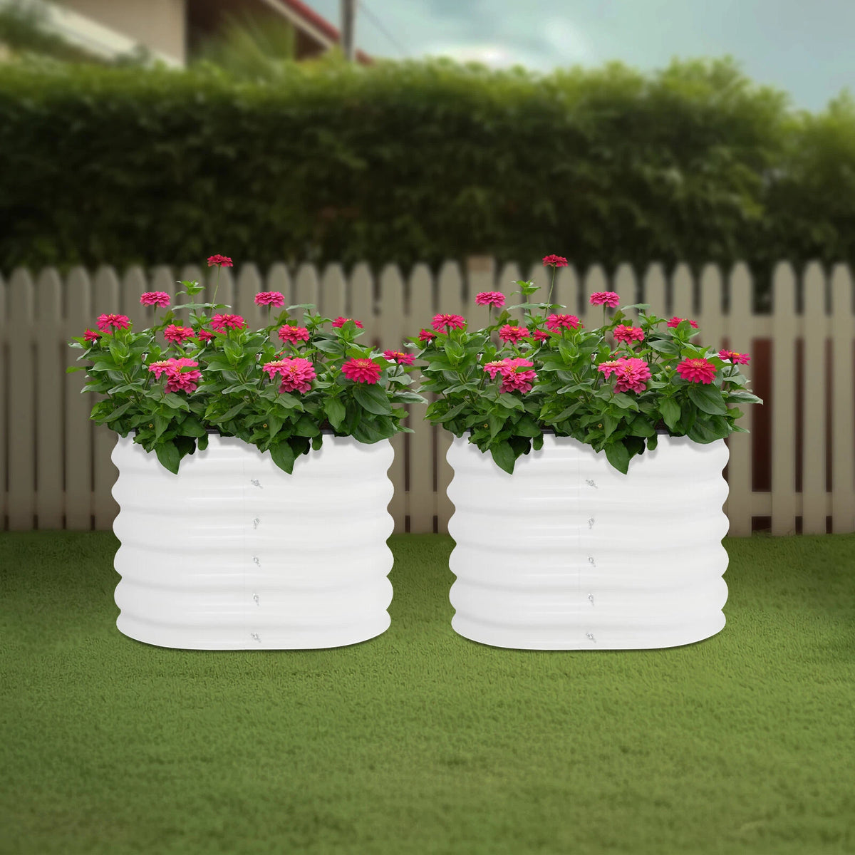 2X Raised Garden Bed Round Planter Box for Outdoor Balcony Gardening