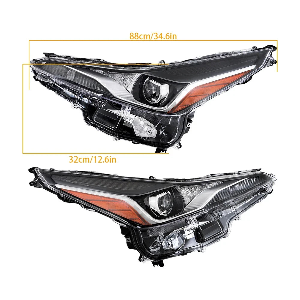 Set of 2 Projector Headlight Assemblies for Toyota Prius (2019–2022)