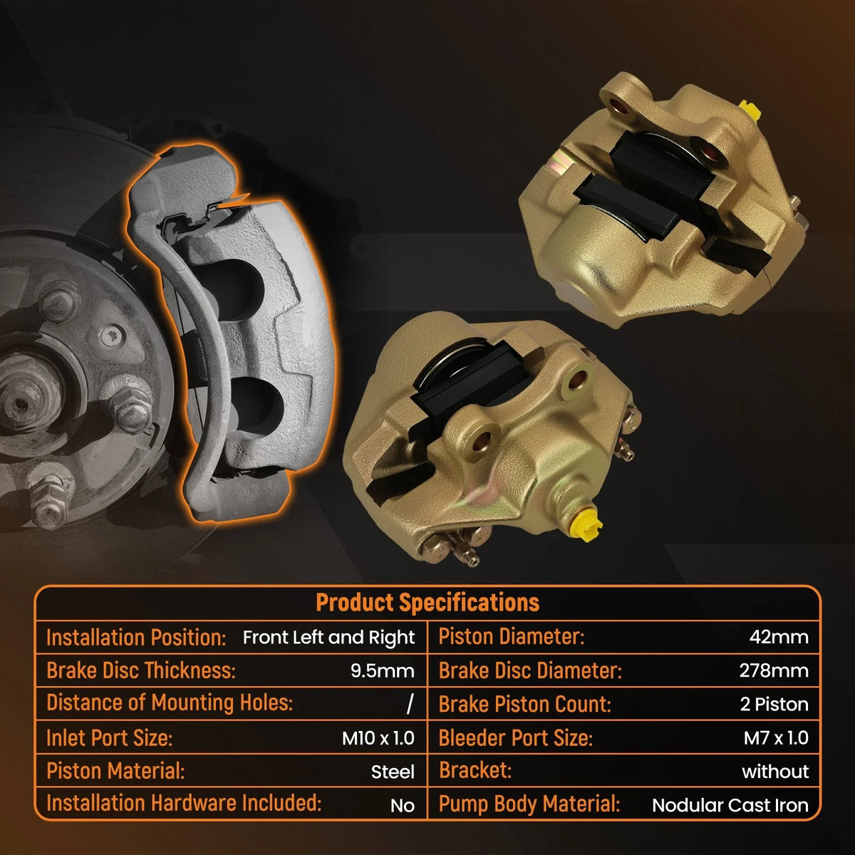 Front Brake Calipers for Volkswagen Beetle/Fastback/Squareback (1966–1974)