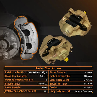 Front Brake Calipers for Volkswagen Beetle/Fastback/Squareback (1966–1974)