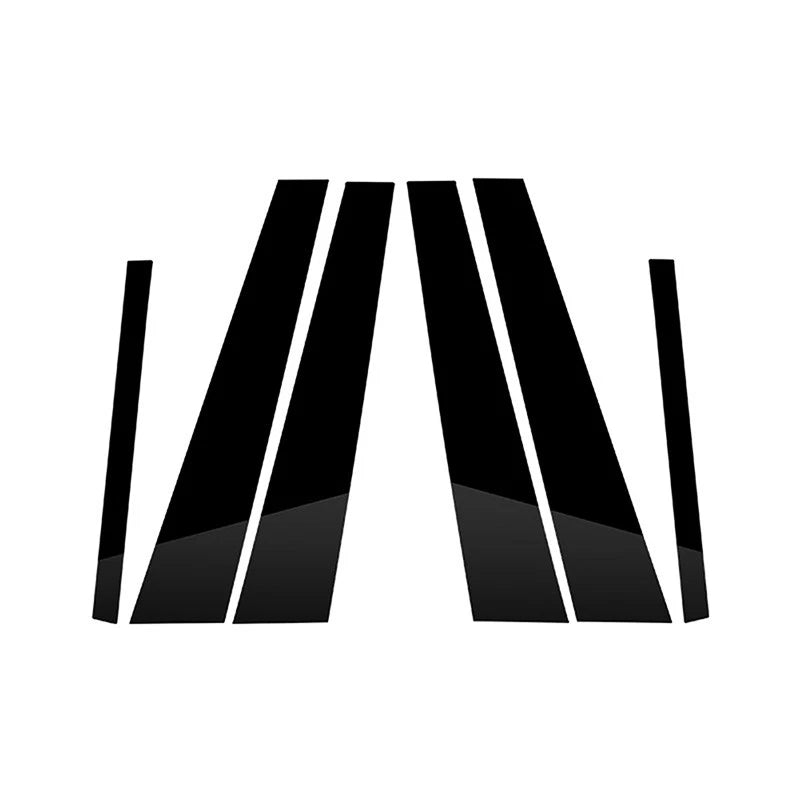 Set of 6 Black Exterior Pillar Post Stickers for BMW 7-Series F01 F02 (2009–2015)