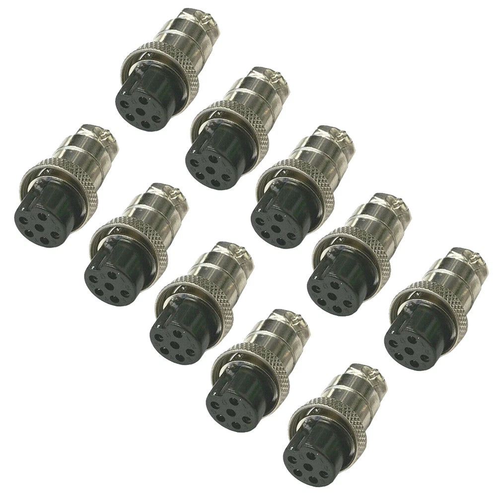 10X 6 Pin Microphone Connector for Ham & CB Radio - Solder Type