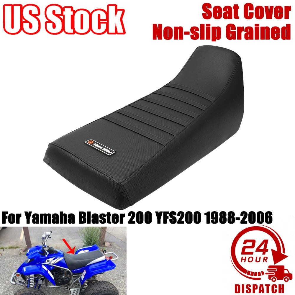 Gripper Vinyl Seat Cover for Yamaha Blaster 200 (1988–2006) Black RIBS ATV