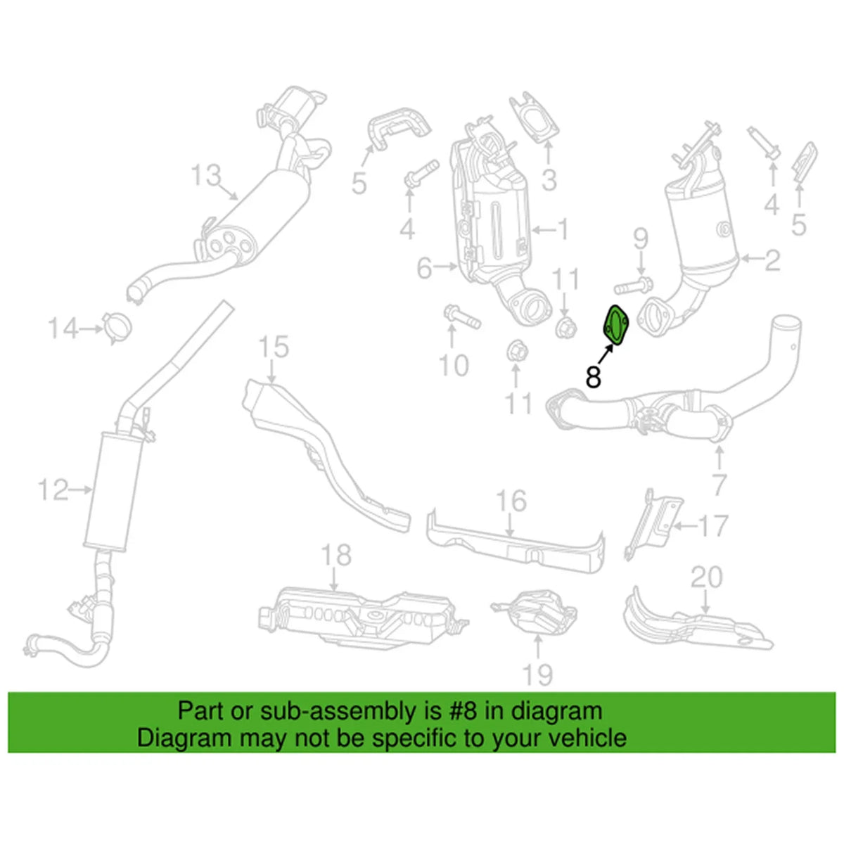 Exhaust Converter Crossunder Pipe Gasket for Chrysler Dodge (OEM)