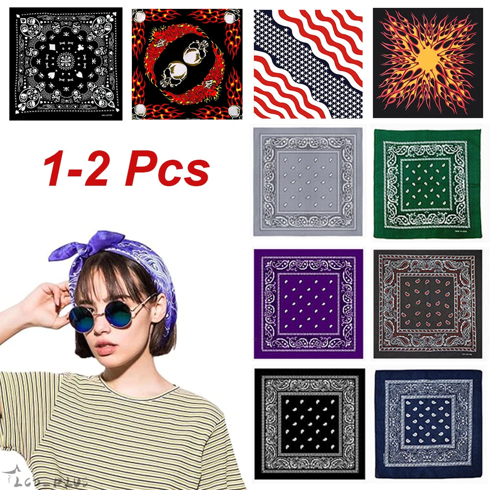 1-2 Pcs Bandana for Face Mask (100% Cotton, Paisley Print)