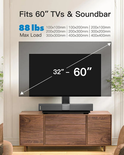 Universal TV Stand Legs for 32-60 Inch TVs (Fixed, Black)