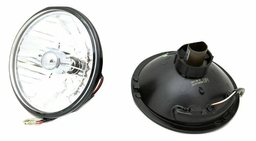 2X 7" Crystal H4 Headlight with 6 LED Amber Turn Signal for #31247