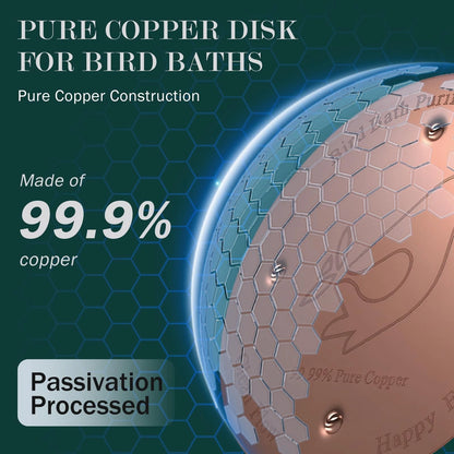 2X Copper Bird Bath Disc for Clear Water Maintenance