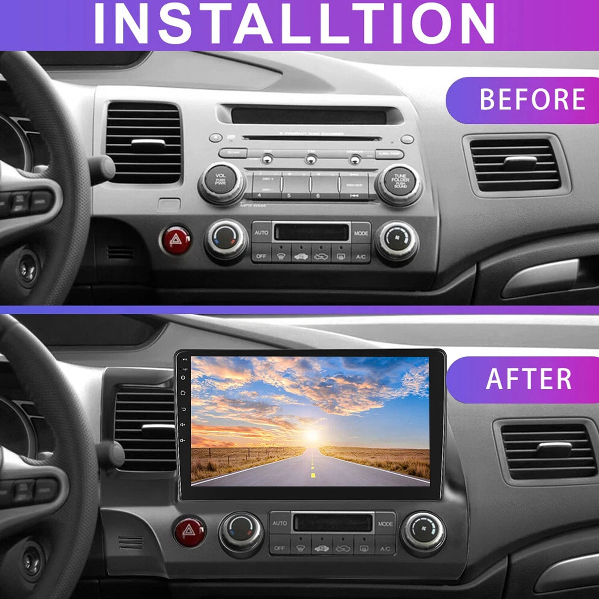 Apple CarPlay Android 13 Car Stereo for Honda Civic (2006–2011)