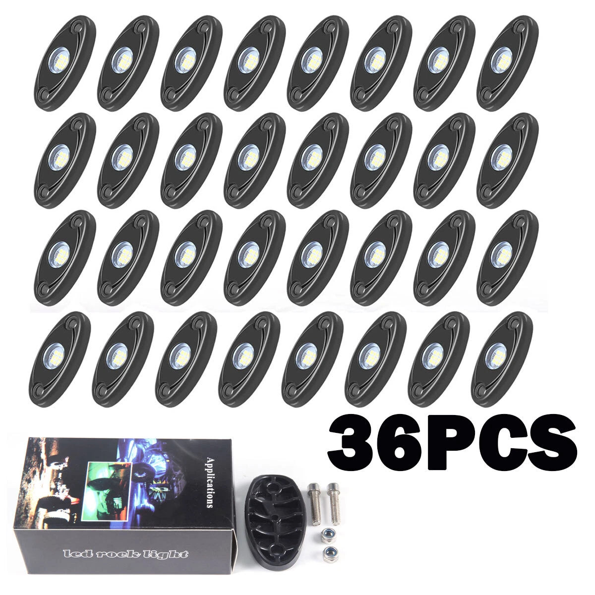 36PCS White LED Rock Lights for Jeep (Offroad, Truck, UTV, ATV)