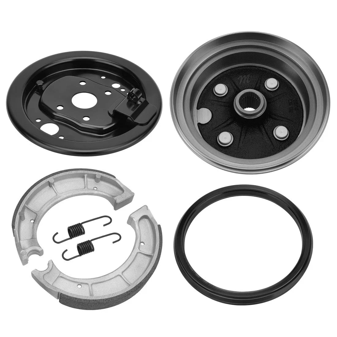 Rear Brake Drum Hub Plate Shoes Kit for Yamaha YFB250FW YFB250 (1995–2000)