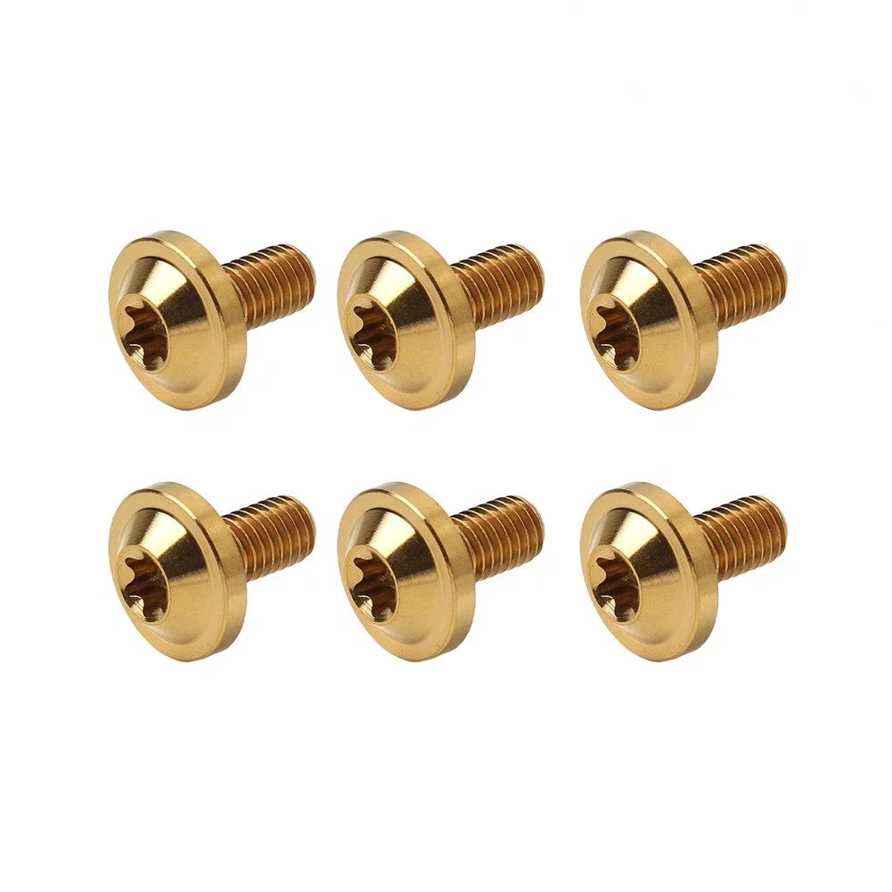 Set of 6 Titanium M5 Truss Torx Bolts M5x10mm for Bike Motor Gold